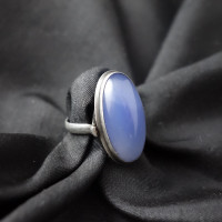 Silverring med månsten